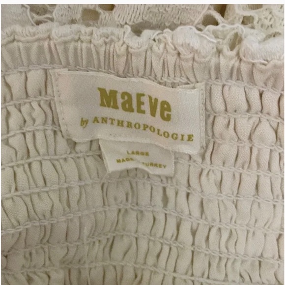 Maeve ~ Strapless Ivory Lace Mini DRESS sz L - Picture 5 of 8